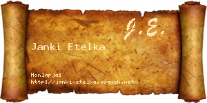 Janki Etelka névjegykártya
